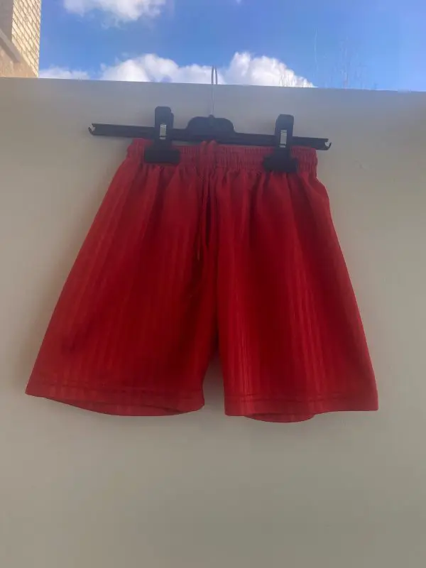 PRE LOVED DL SHADOW STRIPED SHORTS - RED