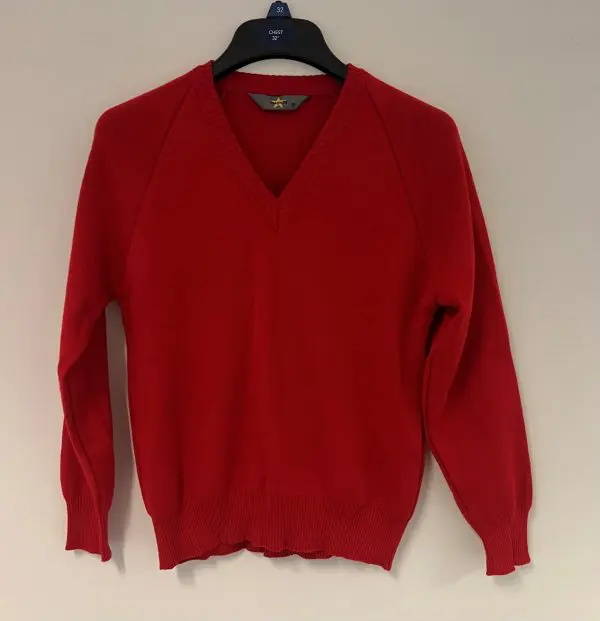 PRE LOVED DAO RED V NECK JUMPER