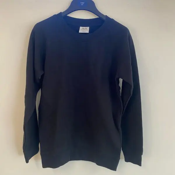 PRE LOVED BLACK PLAIN CREW NECK SWEATSHIRT