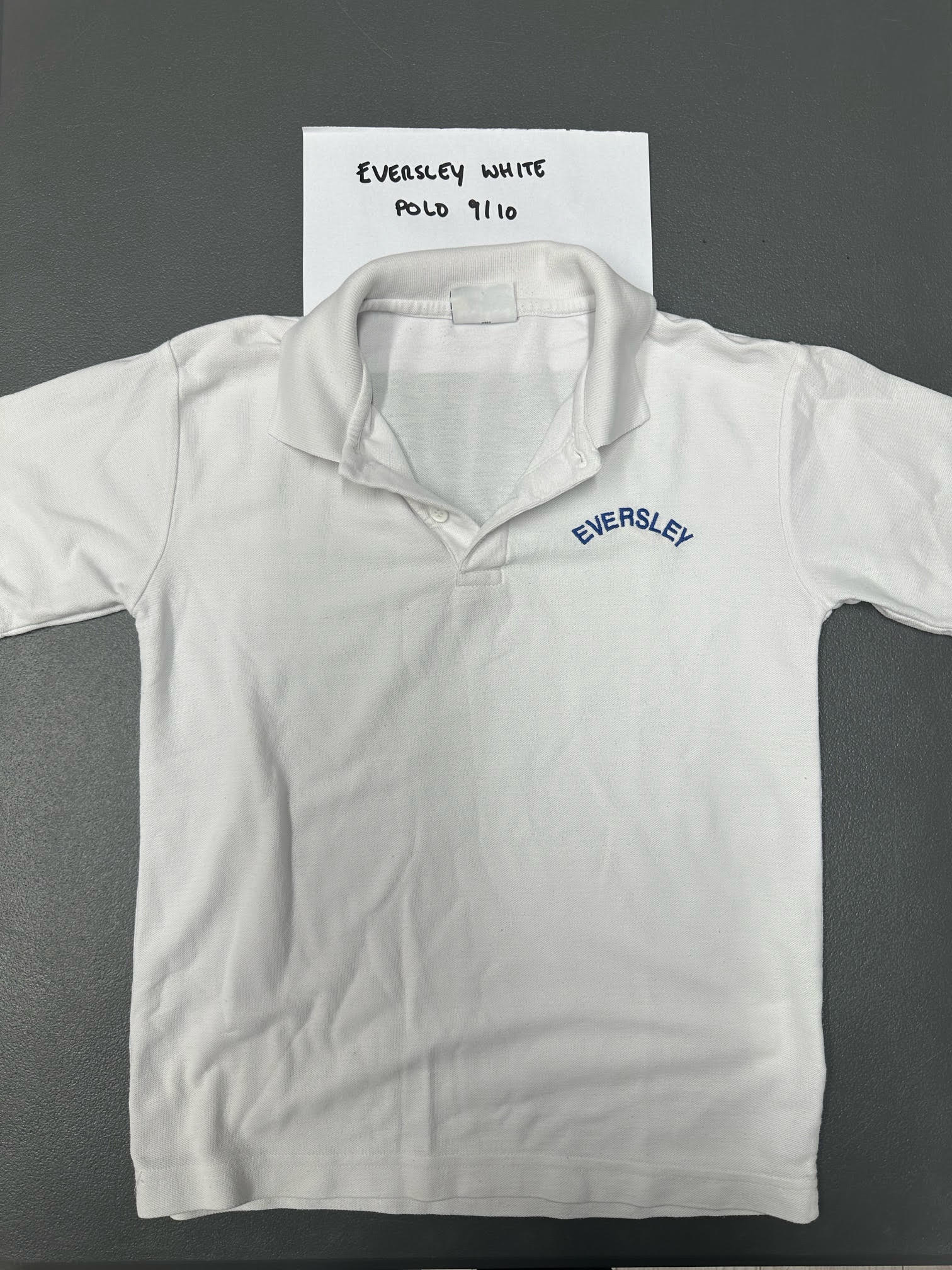 Pre Loved Eversley White Polo. Age 9-10. | Smiths Schoolwear